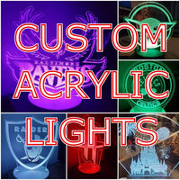 Custom Engraved Logo Team Personalized Holographic 3D LED Light